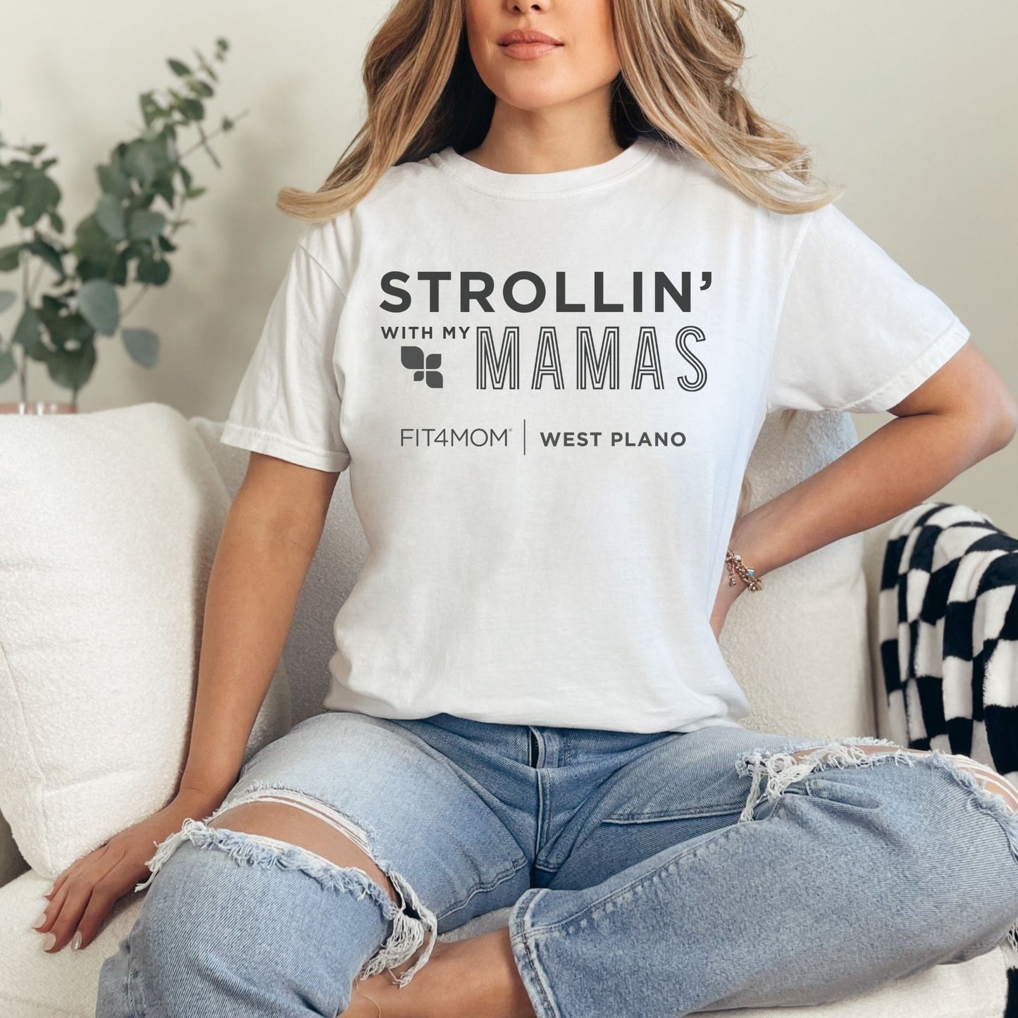 Strollin’ With my Mamas Outline Tee - Fit4Mom Plano West