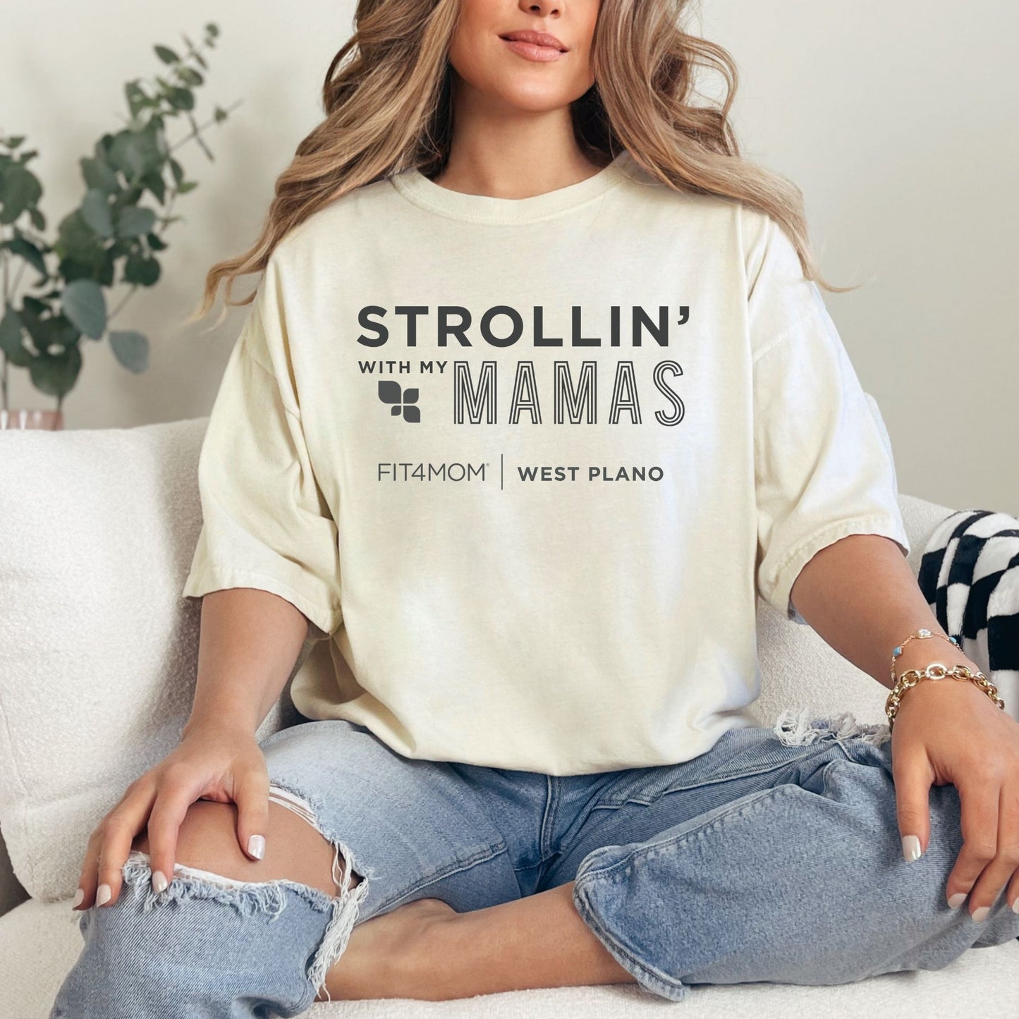 Strollin’ With my Mamas Outline Tee - Fit4Mom Plano West